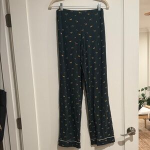Eberjey Dark Green Dog-Print pajama Pants